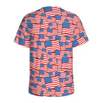 4th of July USA Flag Pattern Print Men's Sports T-Shirt