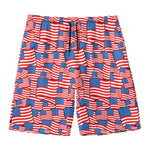 4th of July USA Flag Pattern Print Men's Swim Trunks