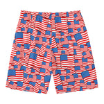 4th of July USA Flag Pattern Print Men's Swim Trunks