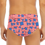 4th of July USA Flag Pattern Print Men's Triangle Swim Briefs