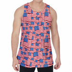 4th of July USA Flag Pattern Print Men's Velvet Tank Top