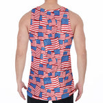 4th of July USA Flag Pattern Print Men's Velvet Tank Top
