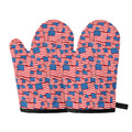 4th of July USA Flag Pattern Print Oven Mitts