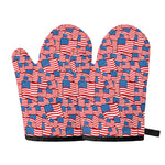 4th of July USA Flag Pattern Print Oven Mitts