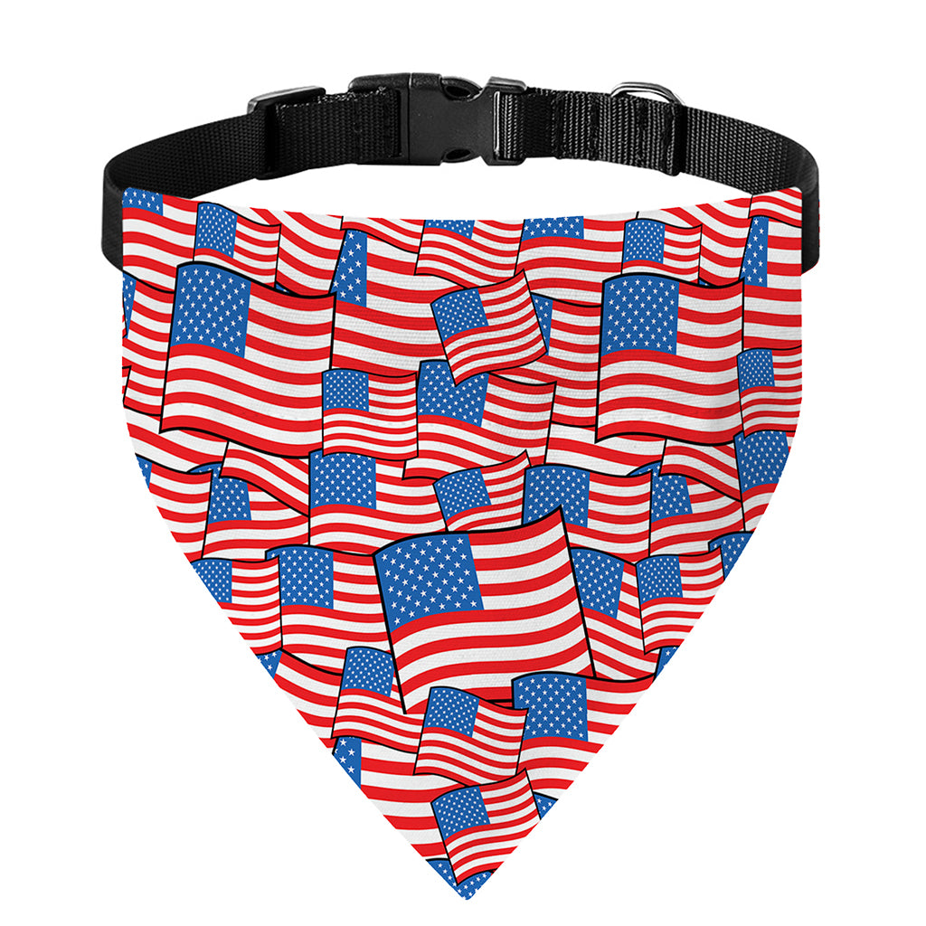 4th of July USA Flag Pattern Print Over The Collar Dog Bandana