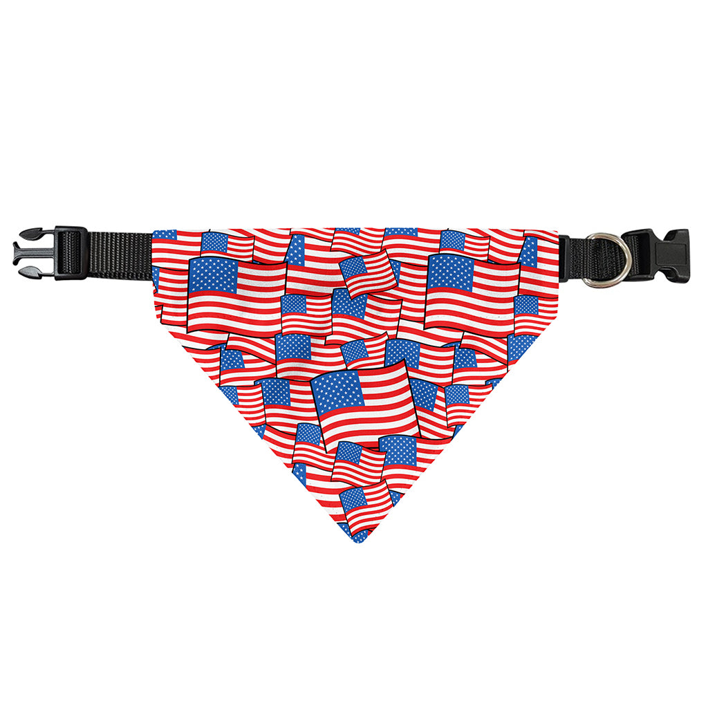 4th of July USA Flag Pattern Print Over The Collar Dog Bandana