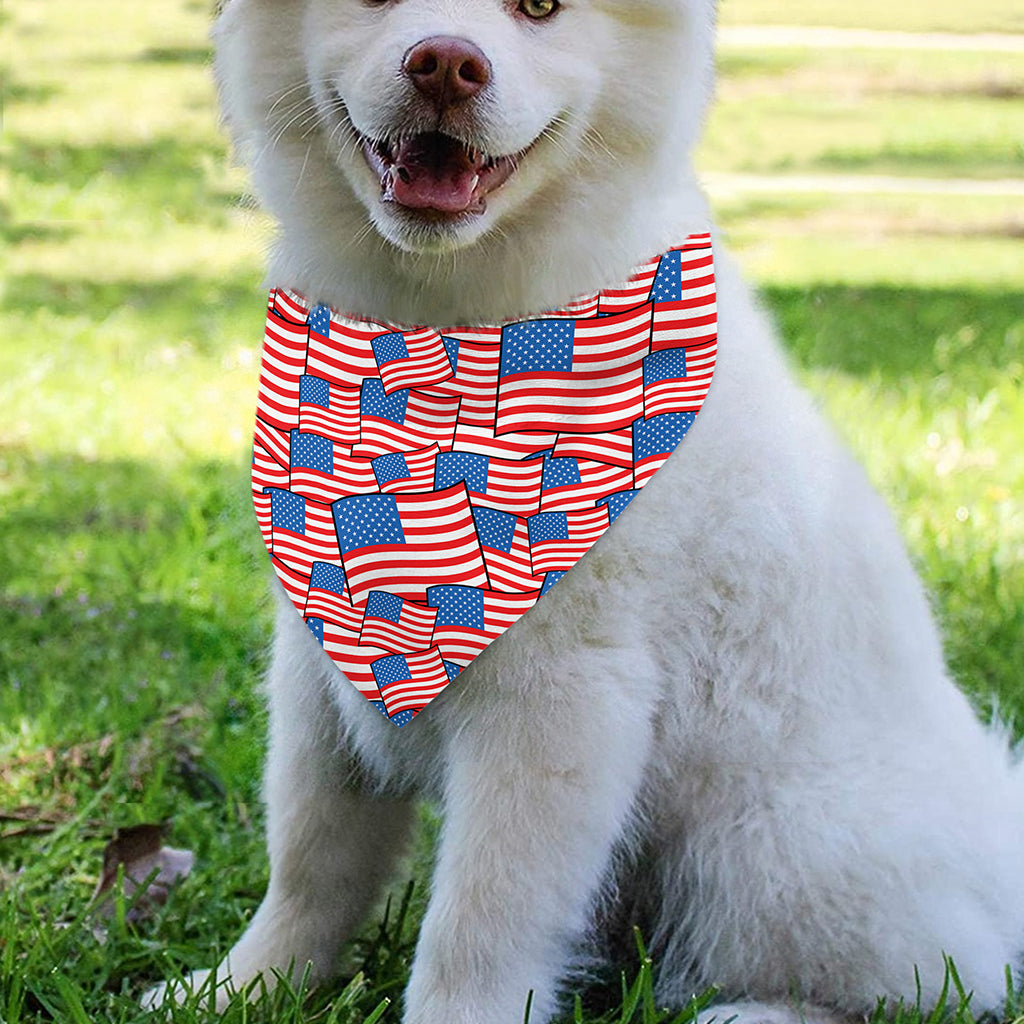 4th of July USA Flag Pattern Print Over The Collar Dog Bandana