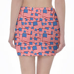 4th of July USA Flag Pattern Print Pencil Mini Skirt