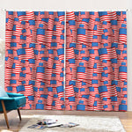 4th of July USA Flag Pattern Print Pencil Pleat Curtains