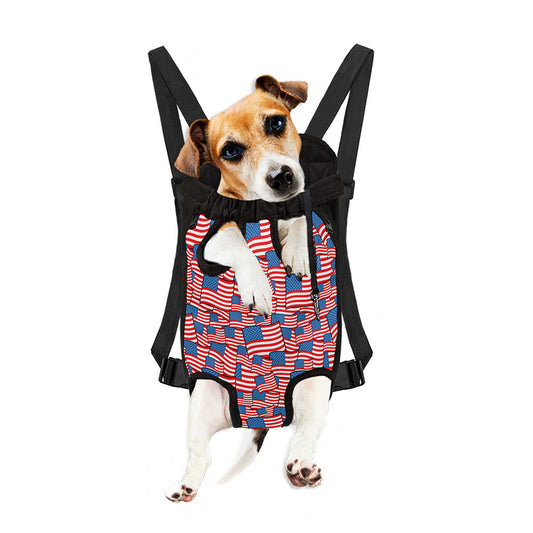 4th of July USA Flag Pattern Print Pet Carrier Backpack