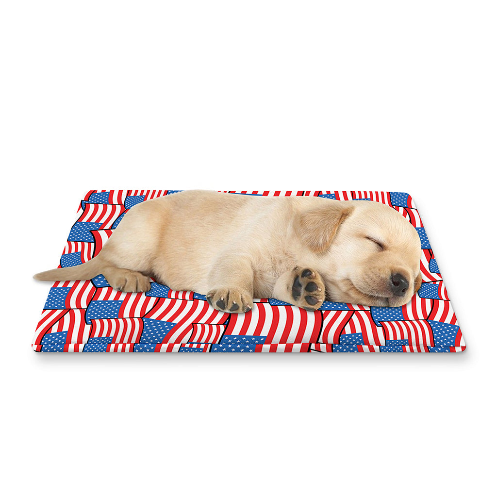 4th of July USA Flag Pattern Print Pet Cooling Mat Cover