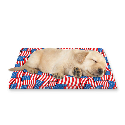 4th of July USA Flag Pattern Print Pet Cooling Mat Cover
