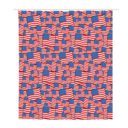 4th of July USA Flag Pattern Print Polyester Shower Curtain