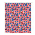 4th of July USA Flag Pattern Print Polyester Shower Curtain