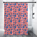 4th of July USA Flag Pattern Print Premium Shower Curtain