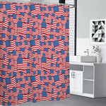 4th of July USA Flag Pattern Print Premium Shower Curtain