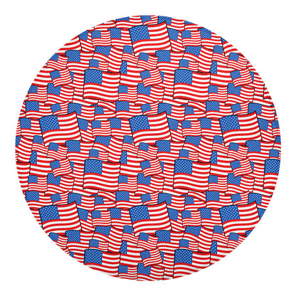 4th of July USA Flag Pattern Print Round Blanket