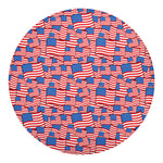 4th of July USA Flag Pattern Print Round Blanket