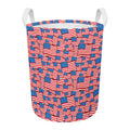 4th of July USA Flag Pattern Print Round Laundry Basket