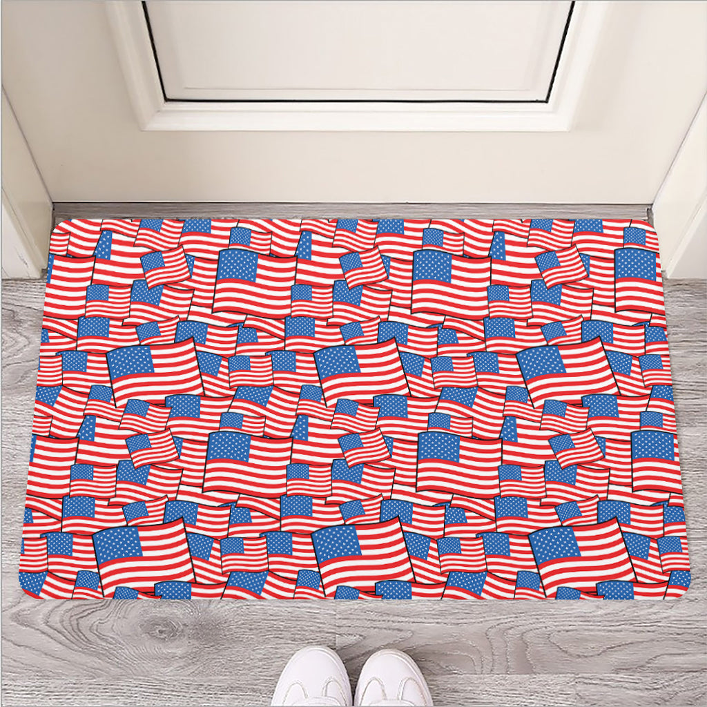 4th of July USA Flag Pattern Print Rubber Doormat
