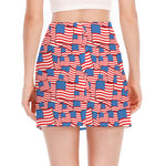 4th of July USA Flag Pattern Print Side Slit Mini Skirt