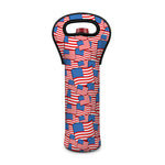4th of July USA Flag Pattern Print Single Neoprene Wine Tote