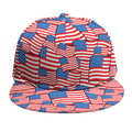 4th of July USA Flag Pattern Print Snapback Cap