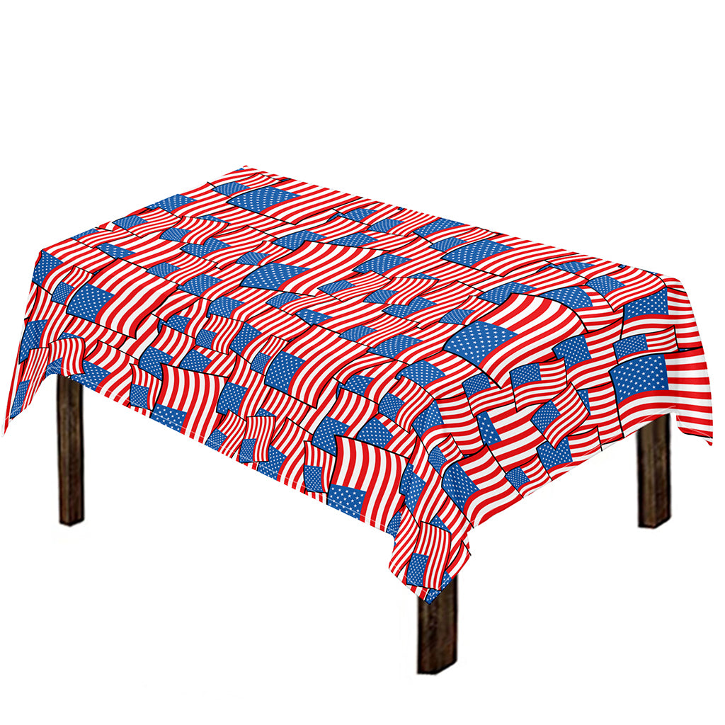 4th of July USA Flag Pattern Print Tablecloth