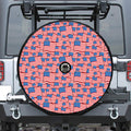 4th of July USA Flag Pattern Print Tire Cover With Camera Hole