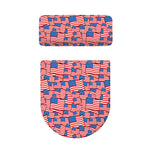 4th of July USA Flag Pattern Print Toilet Lid And Tank Cover Set