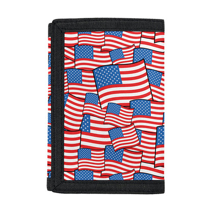 4th of July USA Flag Pattern Print Trifold Wallet