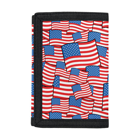 4th of July USA Flag Pattern Print Trifold Wallet