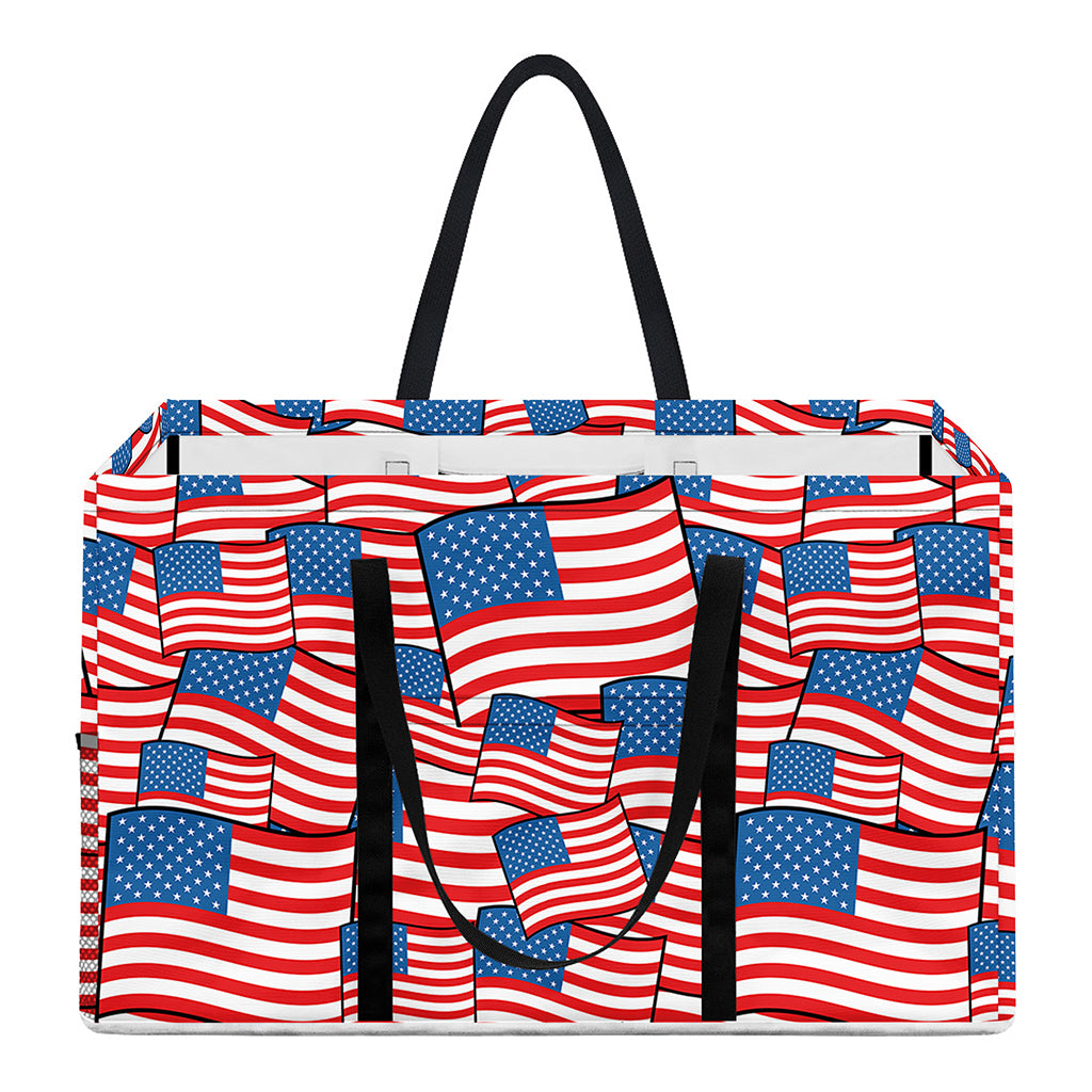 4th of July USA Flag Pattern Print Utility Tote Bag