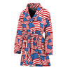 4th of July USA Flag Pattern Print Women's Bathrobe