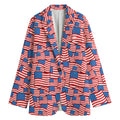 4th of July USA Flag Pattern Print Women's Blazer