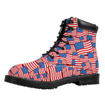 4th of July USA Flag Pattern Print Work Boots