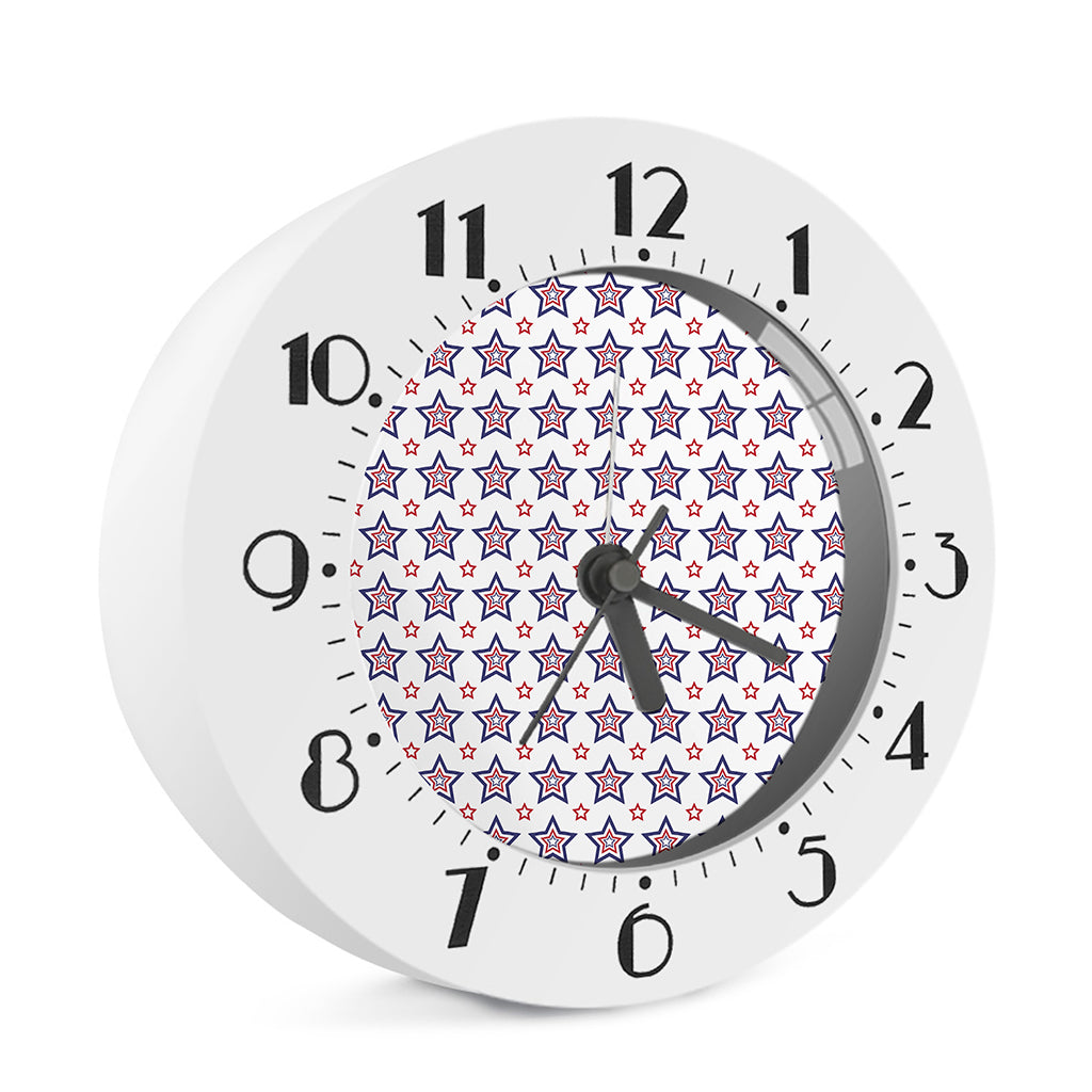 4th of July USA Star Pattern Print Alarm Clock