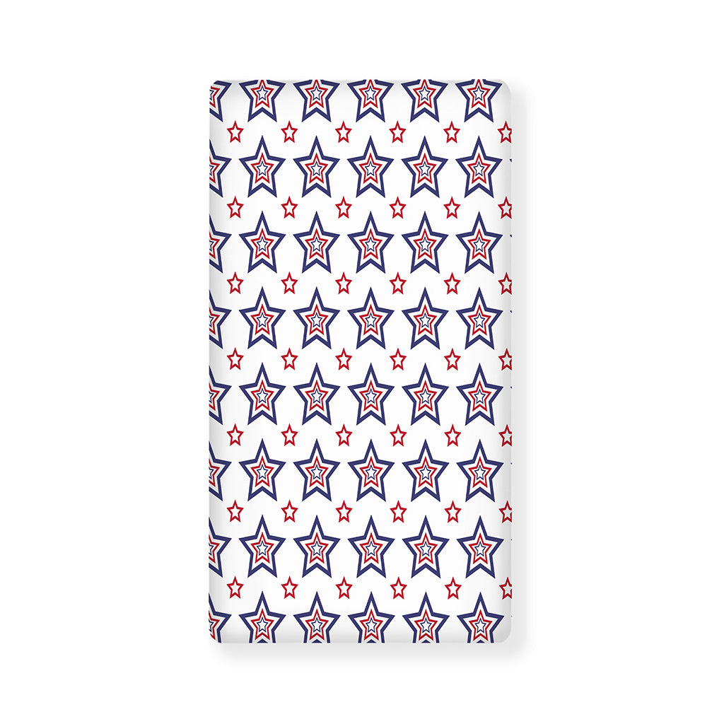 4th of July USA Star Pattern Print Baby Crib Sheet