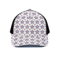 4th of July USA Star Pattern Print Black Mesh Trucker Hat