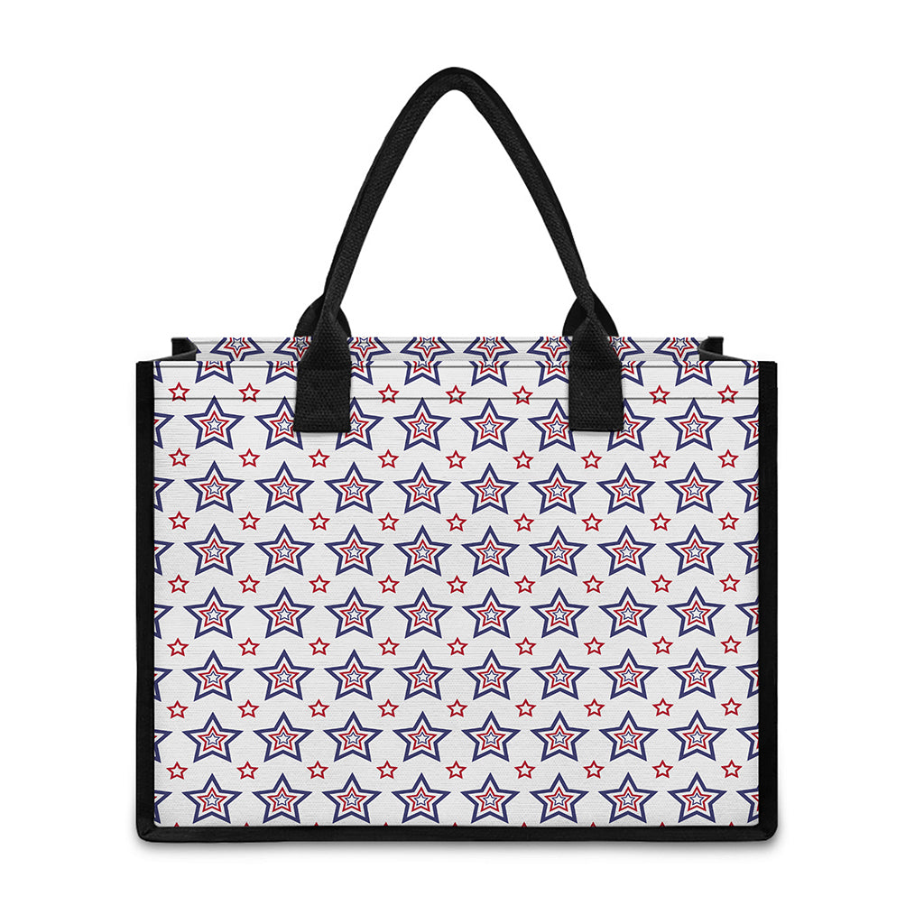 4th of July USA Star Pattern Print Canvas Tote Bag