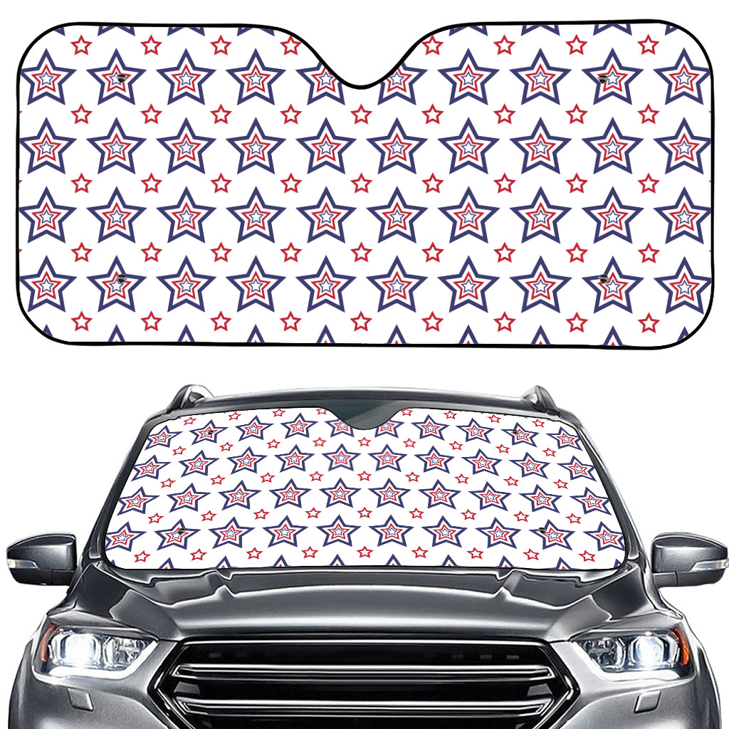 4th of July USA Star Pattern Print Car Windshield Sun Shade