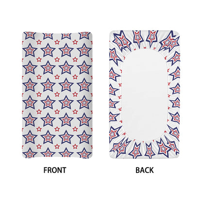 4th of July USA Star Pattern Print Changing Pad Cover