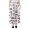4th of July USA Star Pattern Print Chiffon Maxi Skirt