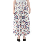 4th of July USA Star Pattern Print Chiffon Maxi Skirt