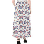 4th of July USA Star Pattern Print Chiffon Maxi Skirt