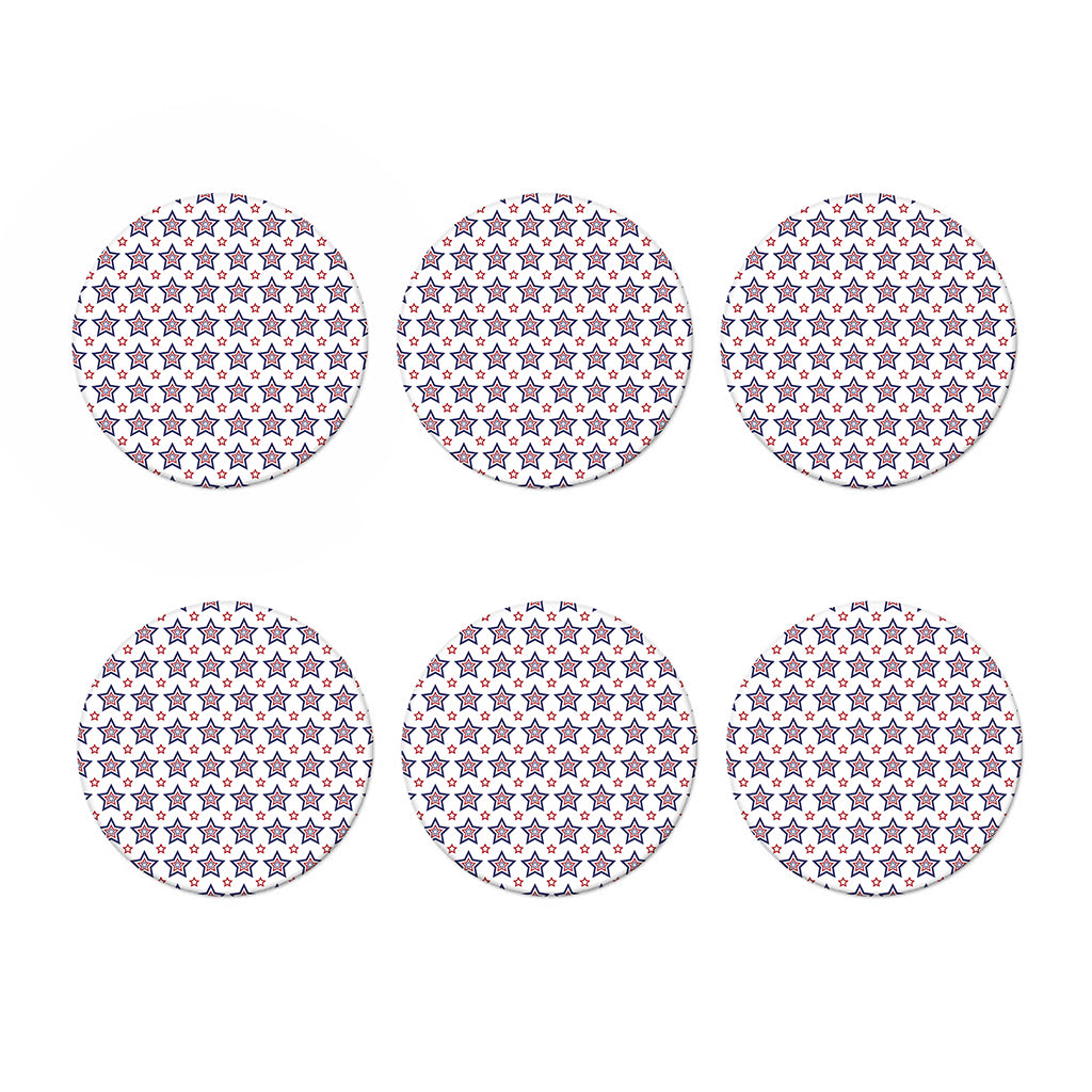 4th of July USA Star Pattern Print Coaster Set