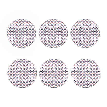4th of July USA Star Pattern Print Coaster Set