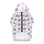 4th of July USA Star Pattern Print Dog Zip Up Hoodie
