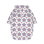 4th of July USA Star Pattern Print Dog Zip Up Hoodie
