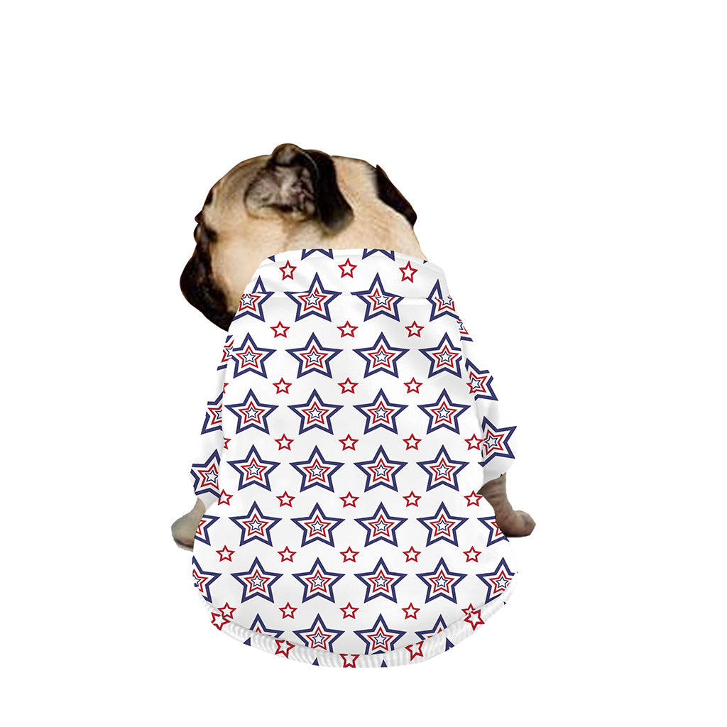 4th of July USA Star Pattern Print Dog Zip Up Jacket
